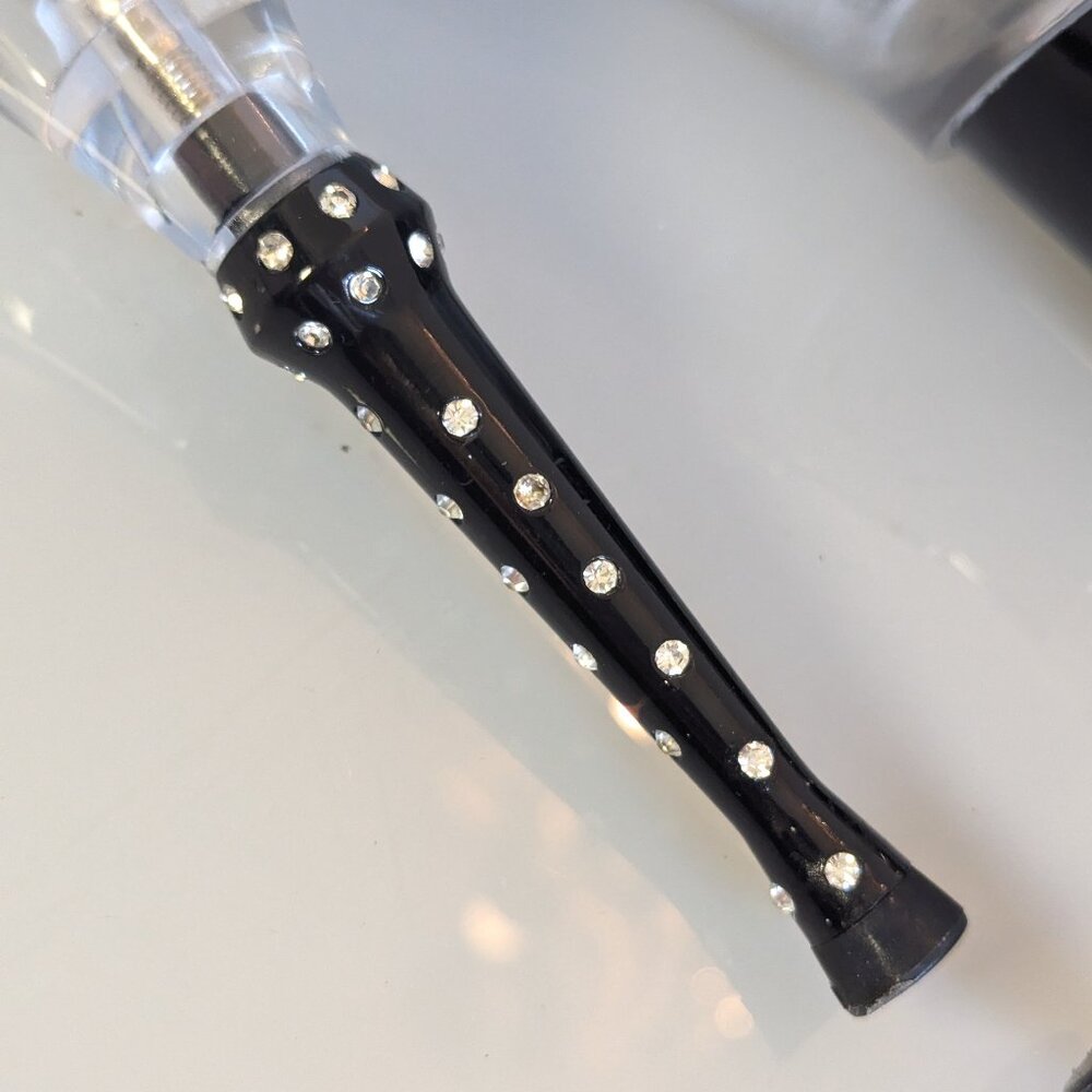 Y2K Tabu Chrome Black Shark Platform Stiletto Stripper Heels Rhinestone Studs 8 - Picture 7 of 12